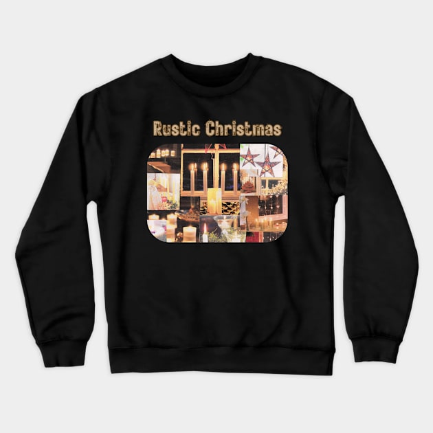 Rustic Christmas Collage Crewneck Sweatshirt by The Golden Palomino